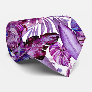 PixDezines Hawaiian Jungle Merlot Lila Laub Krawatte