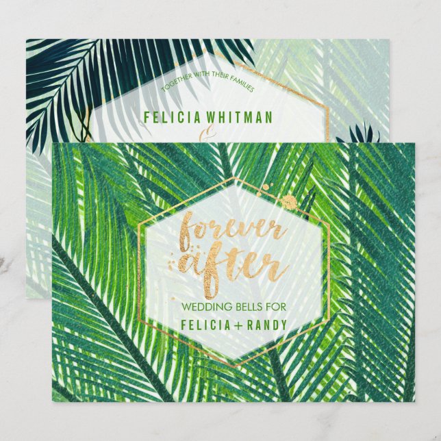 PixDezines Hawaiian Palm Fronds/DIY Hintergrund Einladung (Vorne/Hinten)