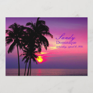 PixDezines Hawaiian Sunset Tropische Hochzeit Einladung