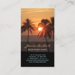 PixDezines Hawaiianischer Strand Sonnenuntergang Visitenkarte