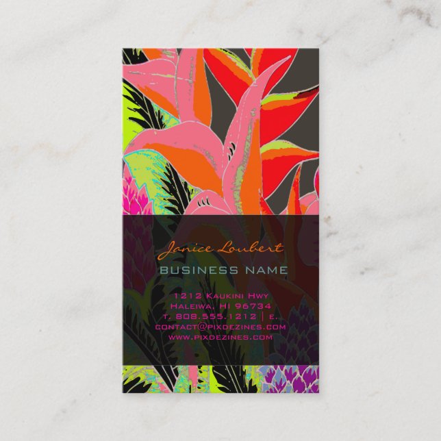 PixDezines Hawaiischer Dschungel 3 Visitenkarte (Vorderseite)
