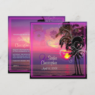 PixDezines HAWAIISCHER SONNENUNTERGANG/STRAND/LUAU Einladung
