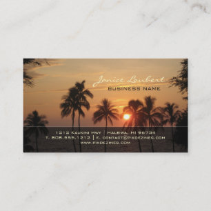 PixDezines hawaiischer Strand-Sonnenuntergang Visitenkarte
