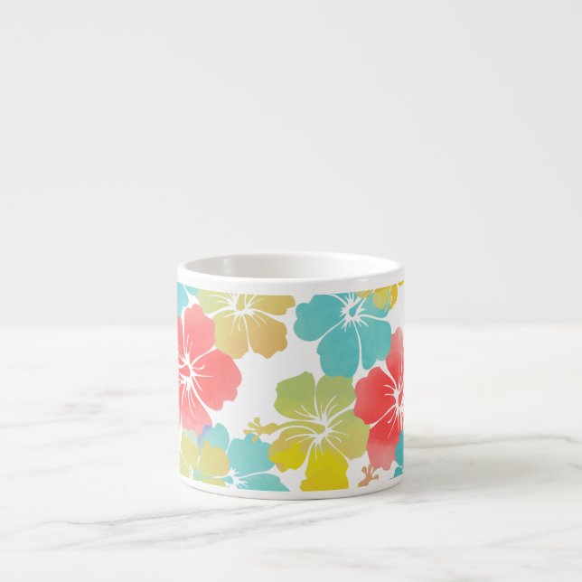 PixDezines Hibiskus/DIY Hintergrundfarbe Espressotasse (Vorderseite)