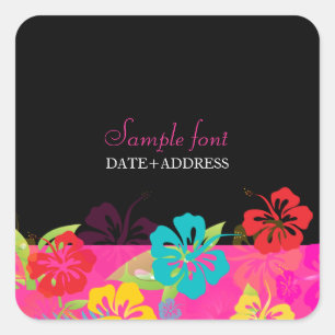 PixDezines Hibiskus/Diy-Hintergrundfarbe Quadratischer Aufkleber