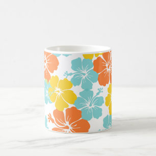 PixDezines-Hibiskus/Farbhintergrund Kaffeetasse