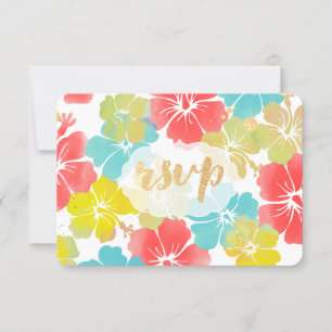 PixDezines Hibiskus/floral/uAwg RSVP Karte