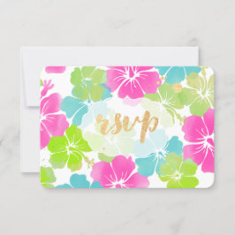 PixDezines Hibiskus/floral/uAwg RSVP Karte