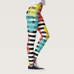 PixDezines Hibiskus/Gelb/Orange/Aqua/DIY Bckgrand Leggings