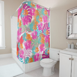 PixDezines Hibiskus/Regenwald/DIY Hintergrund Duschvorhang