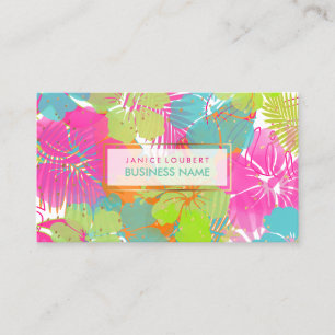 PixDezines Hibiskus/Regenwald/DIY Hintergrund Visitenkarte