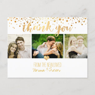 PixDezines Hochzeit danke Ihnen/Imitate Gold Postkarte