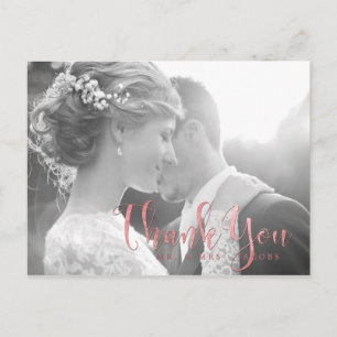 PixDezines Hochzeit Danke/Rose Gold Schrift Postkarte