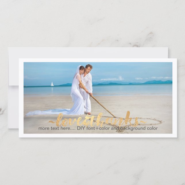 PixDezines Hochzeit Foto danke/DIY Hintergrund Dankeskarte (Vorderseite)