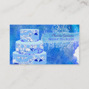 PixDezines Hochzeitskuchen/Aquarellkuchen Visitenkarte