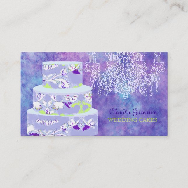 PixDezines Hochzeitskuchen/Aquarellkuchen Visitenkarte (Vorderseite)