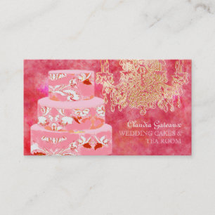 PixDezines Hochzeitskuchen/Aquarellkuchen Visitenkarte