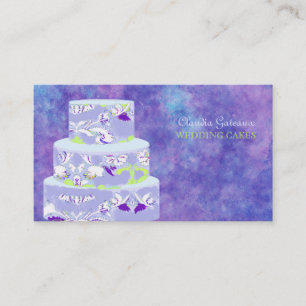 PixDezines Hochzeitskuchen/Aquarellkuchen Visitenkarte