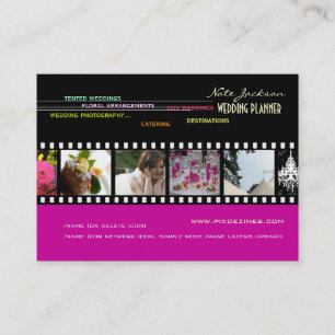 PixDezines Hochzeitsplaner/Tagfarben+Schriftart Visitenkarte