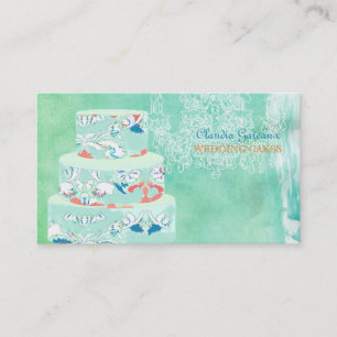 PixDezines Hochzeitstorte-/Aquarellaffekte Visitenkarte