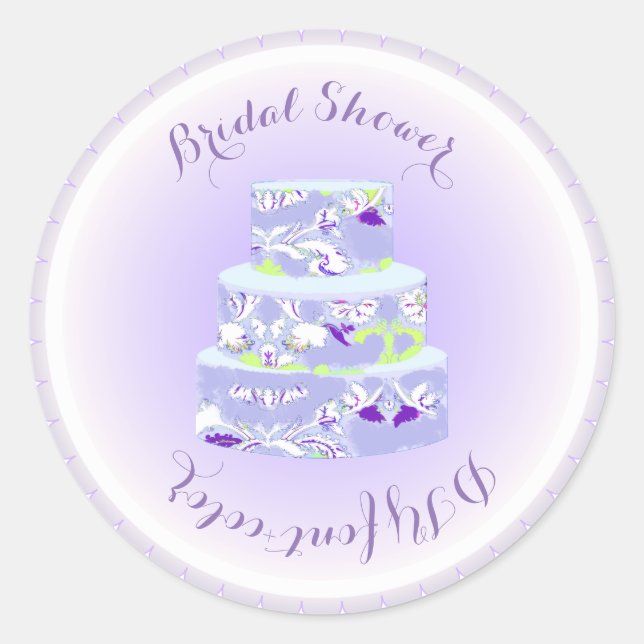 PixDezines Hochzeitstorte/Brautparty/DIY Runder Aufkleber (Vorderseite)