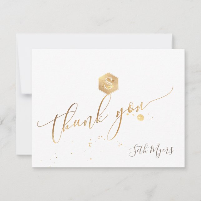 PixDezines Honeycomb Bar Mitzvah Danke ✡ RSVP Karte (Vorderseite)