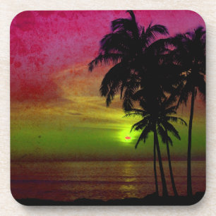 PixDezines Hula-Sonnenuntergang Getränkeuntersetzer