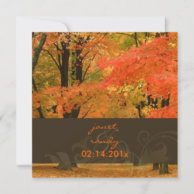 PixDezines im Wald, HOCHZEIT IM HERBST/DIY-Veranst Einladung (Vorderseite)