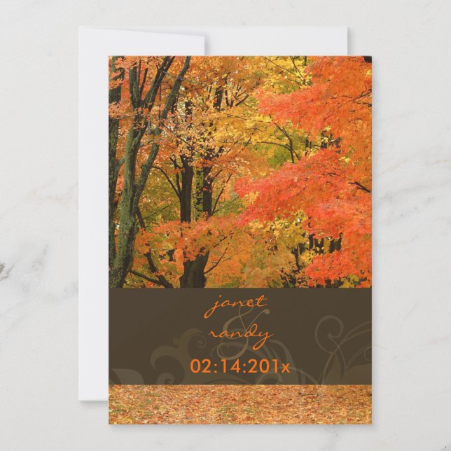 PixDezines im Wald, Hochzeiten im Herbst/DIY-Veran Einladung (Vorderseite)