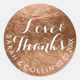 PixDezines Imitat-Folie/Kupfer/Dank/DIY-Text Runder Aufkleber