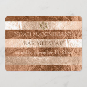 PixDezines Imitat Folie/Silberstreifen Bar mitzvah Einladung