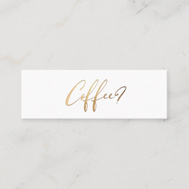 PixDezines Imitate Gold Coffee Date Cards Mini Visitenkarte (Vorderseite)
