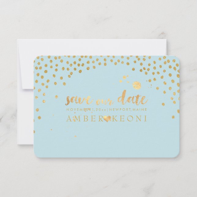 PixDezines Imitate Gold Herz/Rett Datum/Farbgebung Save The Date (Vorderseite)
