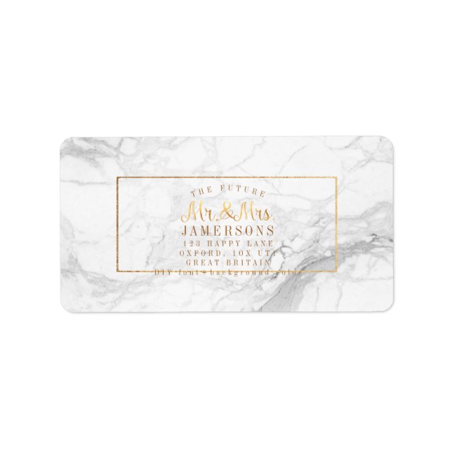 PixDezines Imitate Gold+Marmor DIY Adressaufkleber (Vorne)