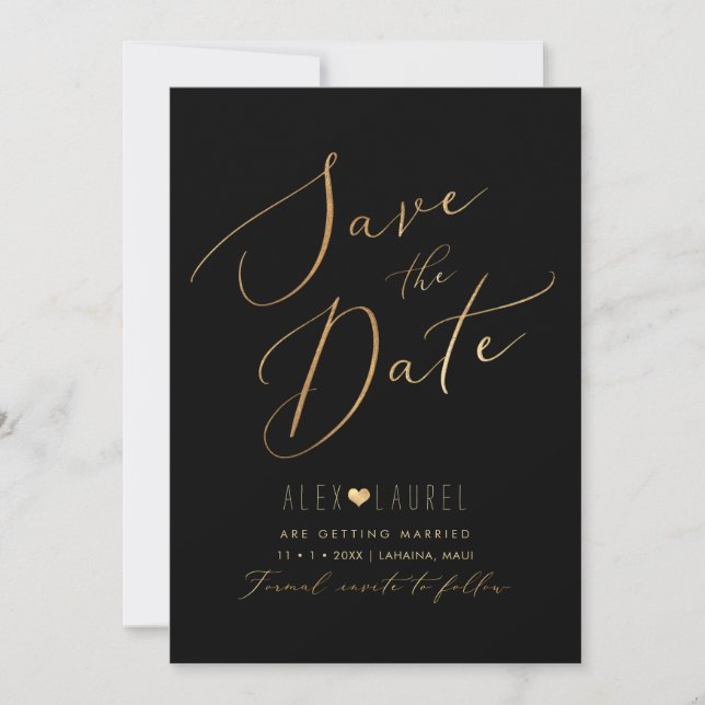 PixDezines Imitate Gold Save the Date Einladung (Vorderseite)