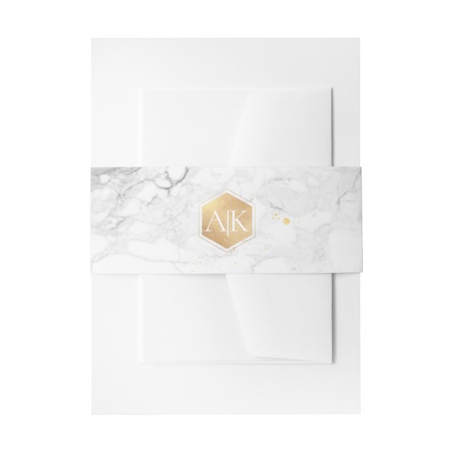 PixDezines Imitate Gold Sweet Honeycomb+Marmor Einladungsbanderole (Vorderseite Beispiel)