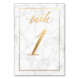 PixDezines Imitate Gold/Tabelle Nr. 1+/Marmor Tischnummer