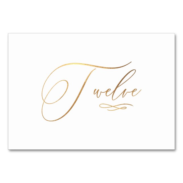 PixDezines Imitate Goldene Romantische Kalligraphi Tischnummer (Vorderseite)