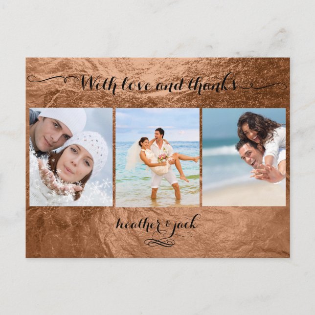PixDezines Imitate Kupfer/Hochzeit Fotos vielen Da Postkarte (Vorderseite)