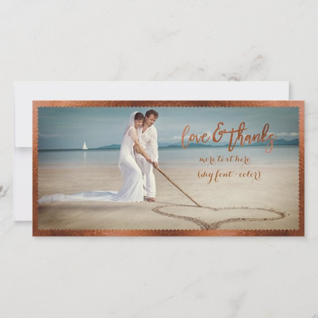 PixDezines Imitate Kupferrahmen/vielen Dank Foto Dankeskarte (Vorderseite)