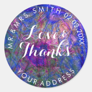 PixDezines IMITATE METALLIC COBALT VIOLET+GOLD Runder Aufkleber