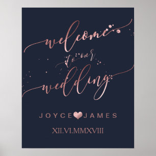PixDezines IMITATE ROSE GOLD CALLIGRAPHIE/BEGRÜSSE Poster