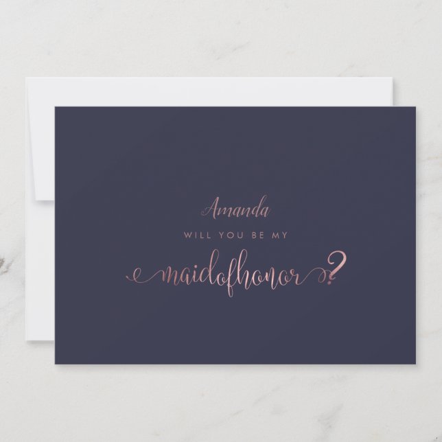 PixDezines Imitate Rose Gold Trauzeugin Einladung (Vorderseite)