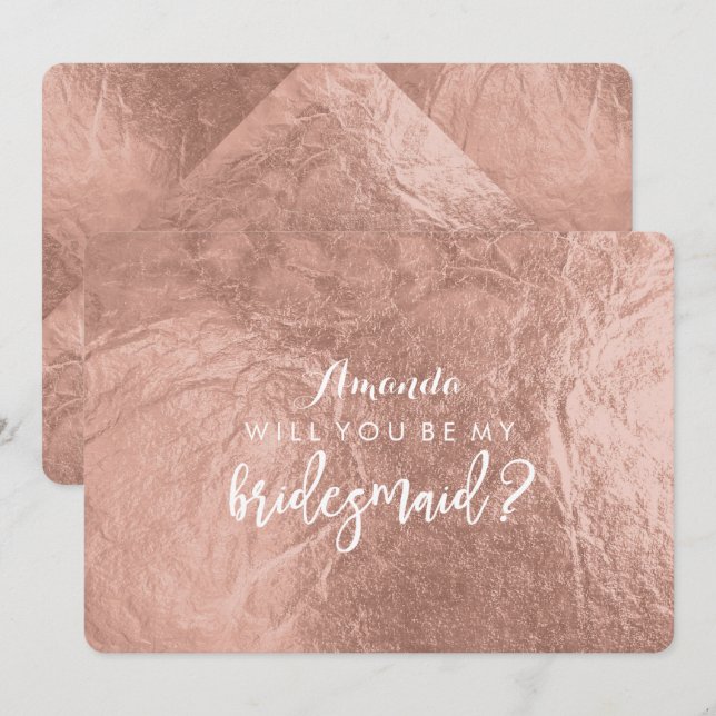 PixDezines Imitate Rose Gold werden Sie..Bridesmai Einladung (Vorne/Hinten)