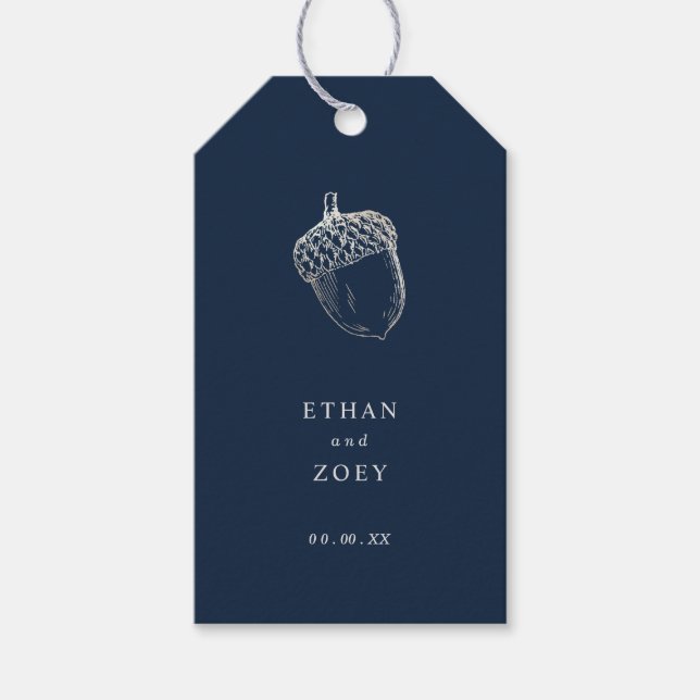 PixDezines-Imitate Silver Acorn/DIY Hintergrundfar Geschenkanhänger (Vorderseite)