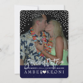 PixDezines Imitate Silver Confetti/Herz/Rett Datum Save The Date
