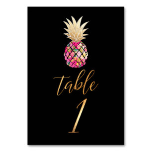 PixDezines Imitats Ananas/Tafelkarten Tischnummer