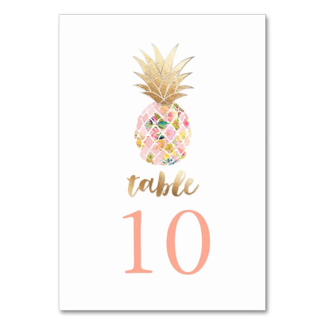 PixDezines Imitats Ananas/Tafelkarten Tischnummer (Rückseite)