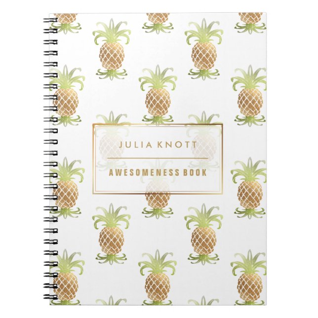 PixDezines Imitats Gold Ananas/DIY Hintergrund Notizblock (Vorderseite)