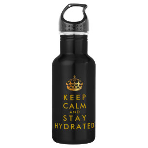 PixDezines Imitats Gold BEHALTE CALM und BLEIBE HY Edelstahlflasche